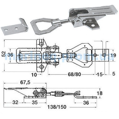Засувка важільна регульована, фото 1