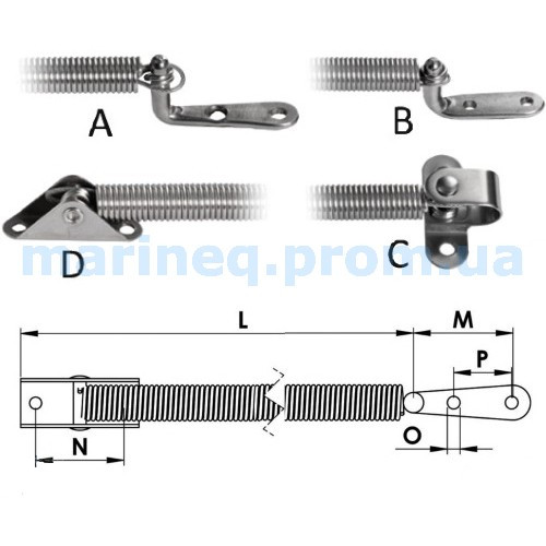 Стійка на пружині для відкривання люків, 220 мм., фото 1