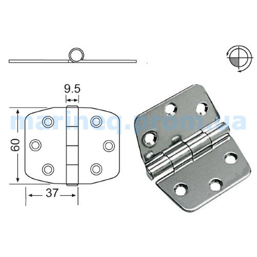 Петля, 74x60 мм, фото 1