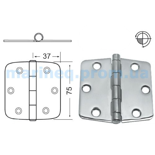 Петля, 74x75 мм, фото 1