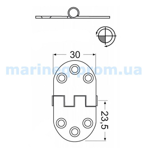 Петля, 47x30 мм, фото 1