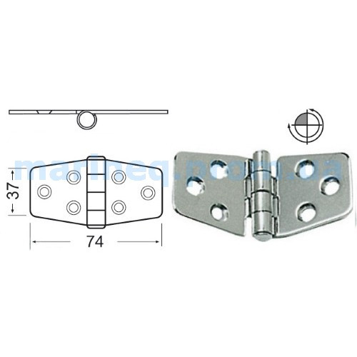 Петля, 74x37 мм, фото 1