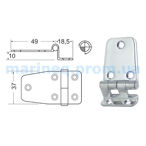 Петля з вигином, 67,5x37 мм, фото 1