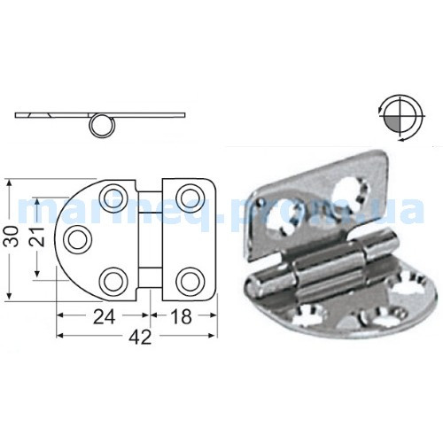 Петля, 42x30 мм, фото 1