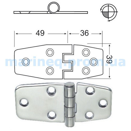 Петля, 85x39 мм, фото 1