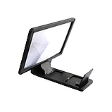 Підставка 3D збільшувач екрану для телефону F1 скло-підставка для мобільного лупа чорна, фото 3