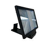 Підставка 3D збільшувач екрану для телефону F1 скло-підставка для мобільного лупа чорна, фото 5