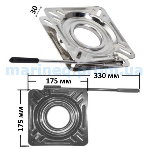 Підстава обертається для сидінь, із засувкою фіксації з ручкою, фото 1