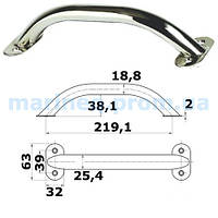 Поручень з труби овального перерізу, 219 мм, кріплення на зовнішні гвинти