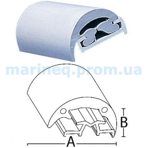 Привальний Брус RADIAL, 40 мм, білий., фото 1