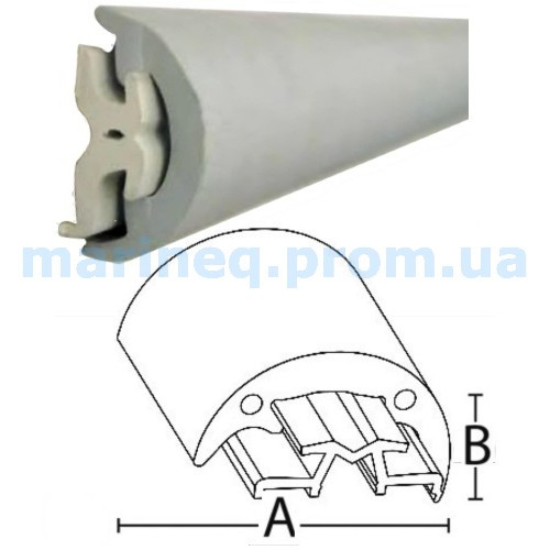 Привальний Брус RADIAL, 32 мм, сірий., фото 1