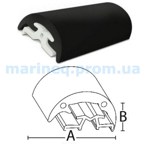 Привальний Брус RADIAL, 32 мм, чорний., фото 1