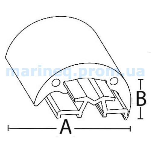 Профіль для привального бруса RADIAL, 60 мм, фото 1