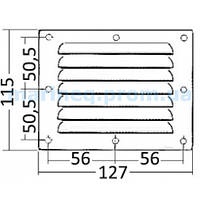 Решетка вентиляционная прямоугольная, 115x127 мм
