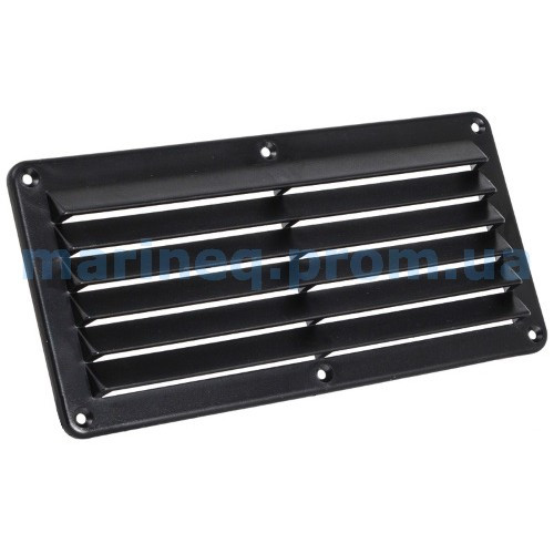 Решітка вентиляційна, 125x260 мм , чорна, фото 1