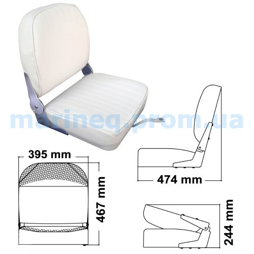 Сидіння з відкидною спинкою, біле, фото 1