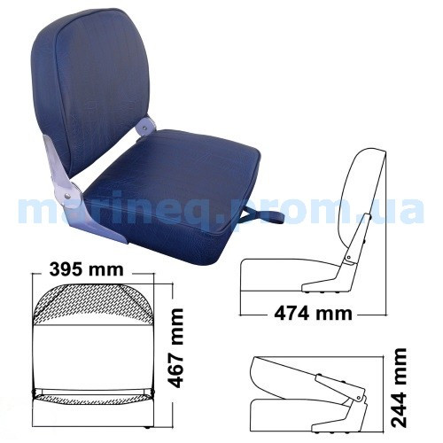 Сидіння з відкидною спинкою, темно-синє, фото 1