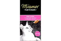 Ласощі Miamor Cat Cream Malt & Cheese-Cream для виведення грудок шерсті з шлунку кішок, 6 стіків х 15 г