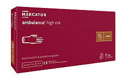 Рукавиці латексні Mercator Medical Ambulance High Risk підвищеної міцності XL Сині 50 шт ( KB, код: 8246371