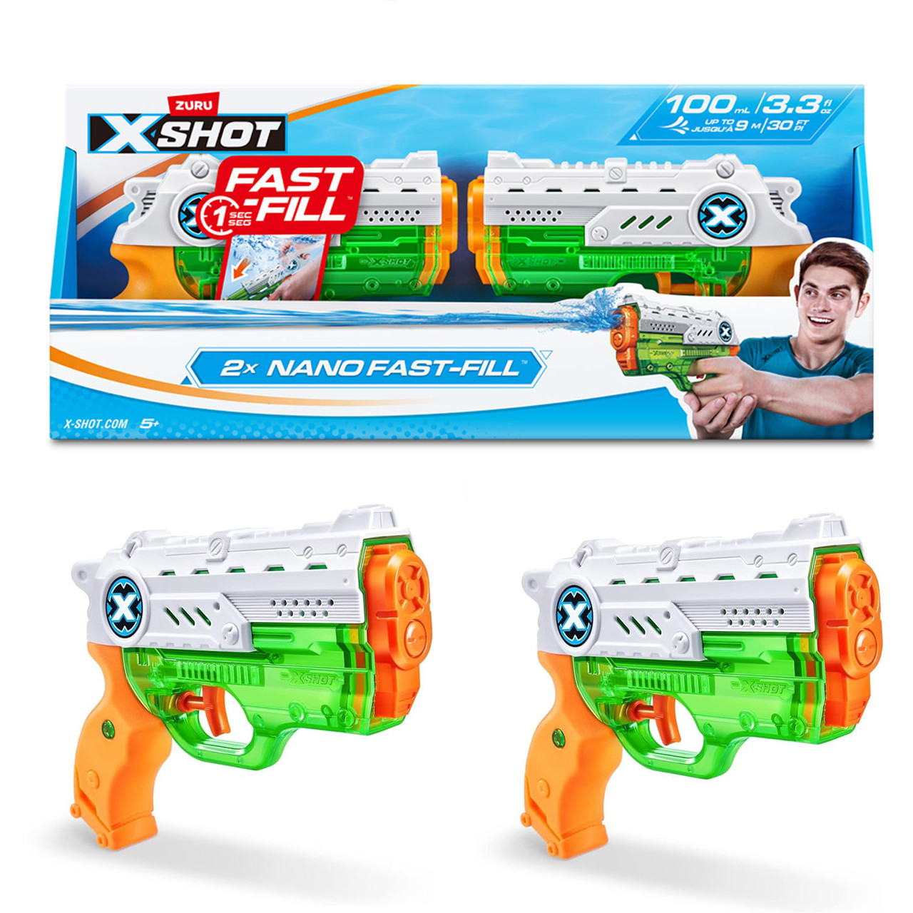 Набір водних бластерів X-Shot Micro fast fill Nano (2 бластери в наборі) 56334R