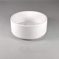 Керамічна миска для собак та кішок білий колір ширина 14,5 см висота 6 см