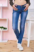 Женские джинсы с потертостями на средней посадке Синий 167R3305 Ager 25 QT, код: 8142625