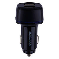 Авто зарядное устройство Borofone BZ14 Lightning 2 USB Черный QT, код: 7433475