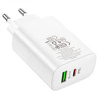 Сетевое Зарядное Устройство Borofone BN10 Sunlight с выходом USB-C 65W и USB 22.5W, поддержка QT, код: 8181696