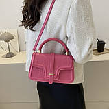 Жіноча сумка 4354 крос-боді рожева, фото 4