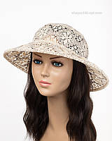 Белая женская шляпа из гипюра лето шляпа Кружево бежевая