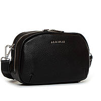 Клатч жіночий чорний шкіряний Alex Rai сумка-клатч на кожен день жіноча маленька літня сумочка через плече