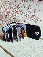 Брелок з фото з натуральної шкіри в мішечку