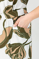 Весняна літня сукня з поясом тканина льон, фото 3