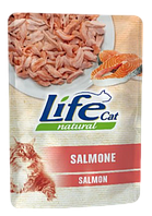 Консерва для кошек класса холистик LifeCat Salmon 70g,ЛайфКет 70гр Лосось