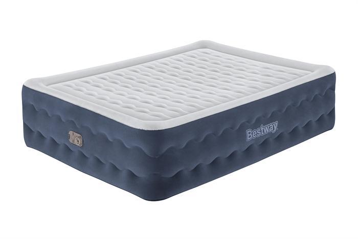 Надувне комфортне велюрове ліжко Bestway 6716P 152x203x51 см Двоспальний велюровий матрац з насосом