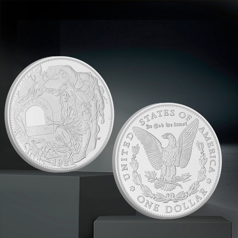 Сувенірна монета 1 Долар США — 1 Dollar USA 1921 рік (Ліар Дубена Священний грааль) срібло пруф, фото 1