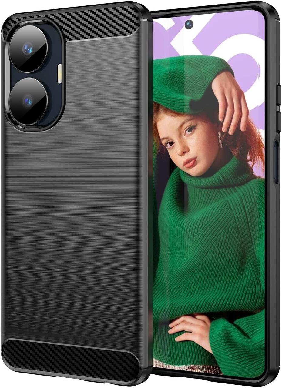 Гумовий чохол для Realme C55 чорний протиударний бампер