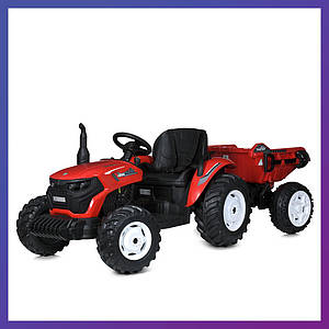 Дитячий електромобіль Трактор із причепом на радіокеруванні Bambi M 5772 Червоний