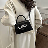 Жіноча класична сумка 8424 крос-боді через плече чорна, фото 7