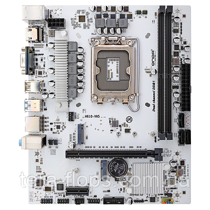 Материнська плата Onda H610M-VH5 DDR5 White LGA 1700 (OND-H610M-VH5-W) (TF), фото 2