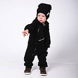 Дитячий стильний трикотажний ромпер комбінезон Чорний, розмір 80, фото 4