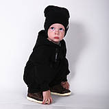 Дитячий стильний трикотажний ромпер комбінезон Чорний, розмір 80, фото 5
