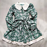 Весняне плаття для дівчинки з довгим рукавом і знімним коміром., фото 2