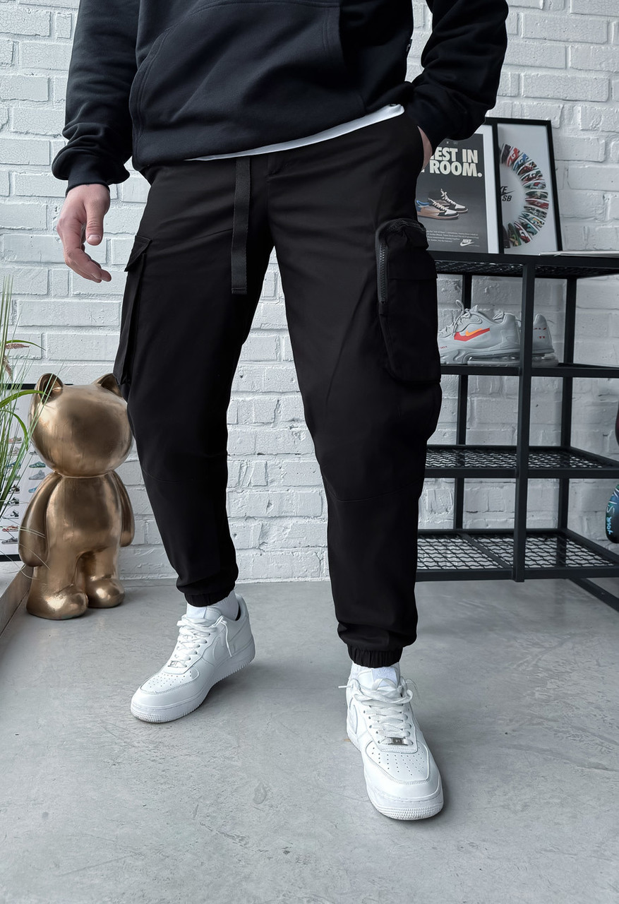 Брюки Staff cargo спортивные черные карго штаны для мужчины стаф с ...