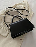 Жіноча класична сумка 8424 крос-боді через плече чорна, фото 6