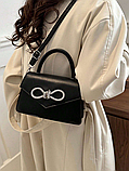Жіноча класична сумка 8424 крос-боді через плече чорна, фото 8
