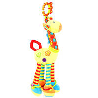 Дитяча розвивальна м'яка іграшка-підвісок 2Life Жираф на коляску 37 см Жовтий (v-11722) UL, код: 8404621