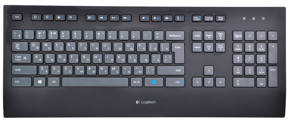 Клавиатура проводная USB Logitech K290 чёрная оригинал бу