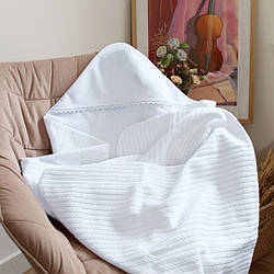 Крижмо Ladan без вишивки з кутиком 90х70 см Білий (KR12-Bezvysh-kosybil)