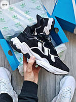 Мужские кроссовки Adidas Ozweego Cordura Black White черно-белые